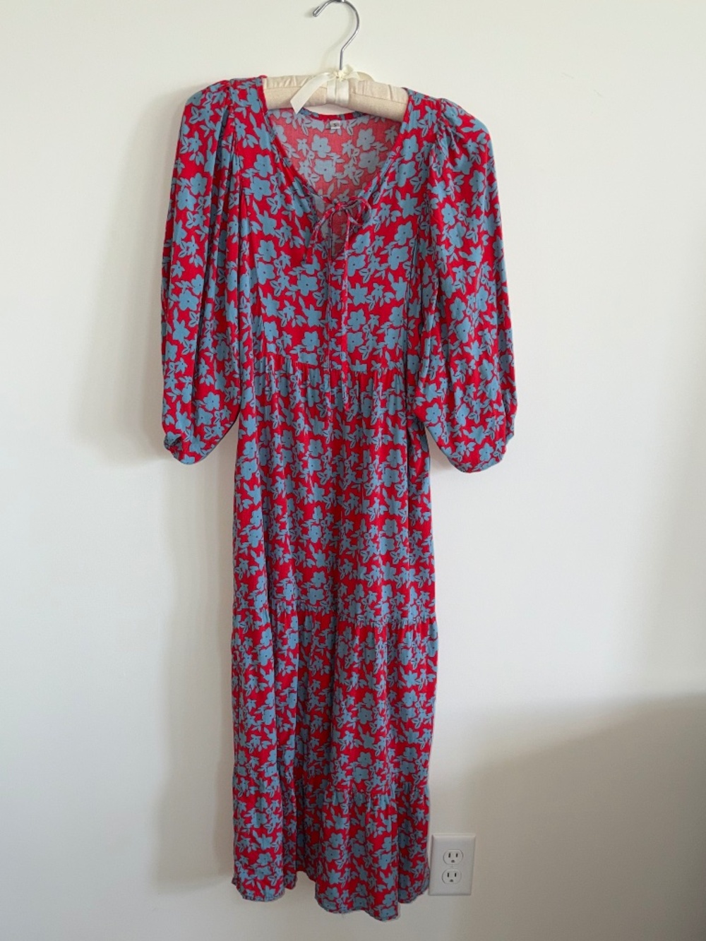 BOHO 2- tier Red & Blue Dress Size Small